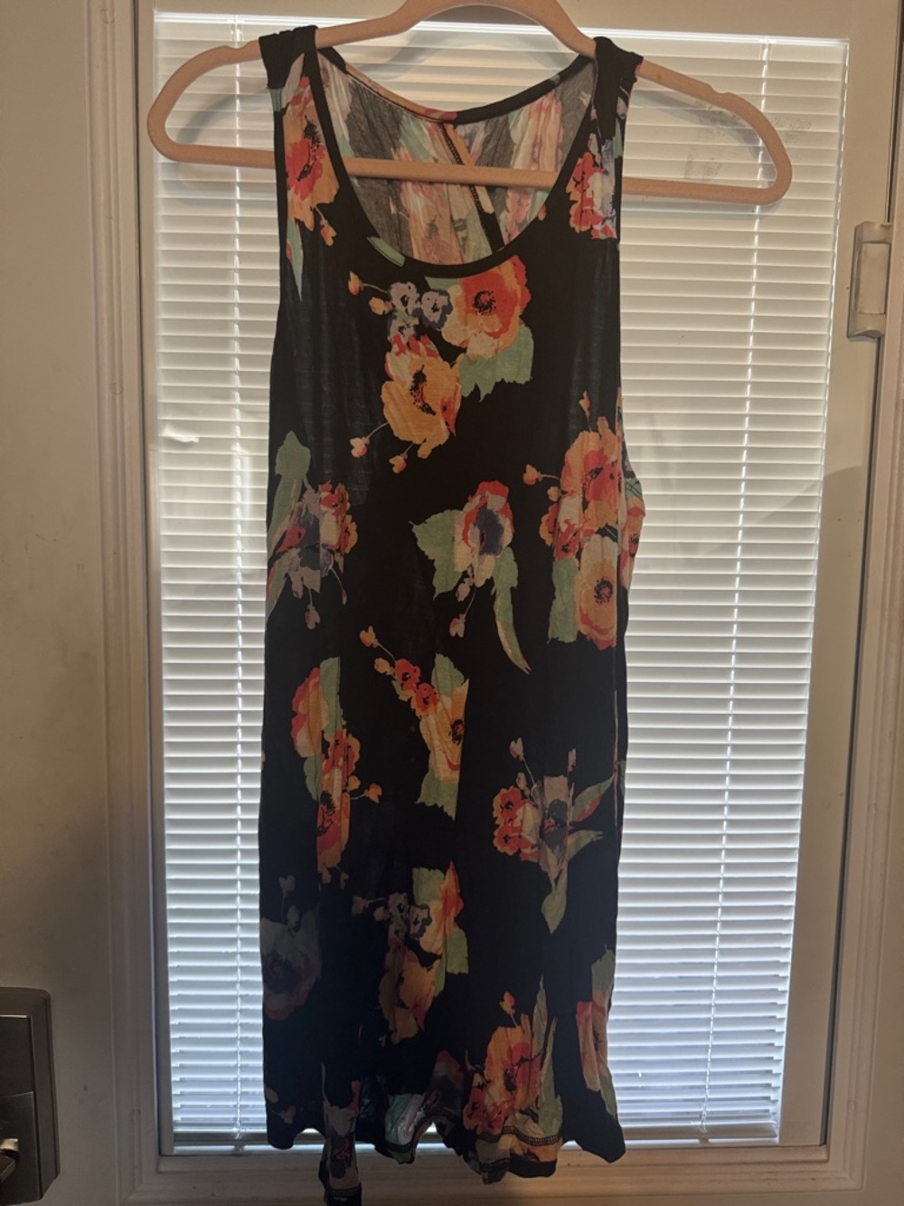Floral Sleeveless Black Summer Dress
